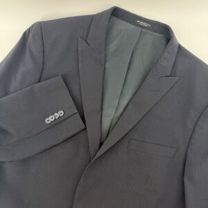 John Varvatos USA Men's Size 42R Soho Fit Navy Pinstripe Wool Blend Blazer